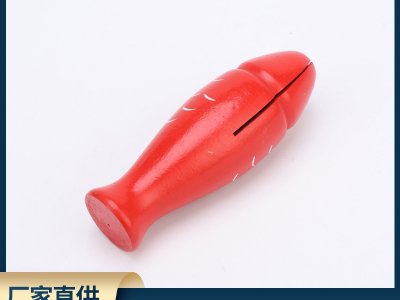 木魚小玩具批發木制魚形響筒兒童樂器打擊樂器